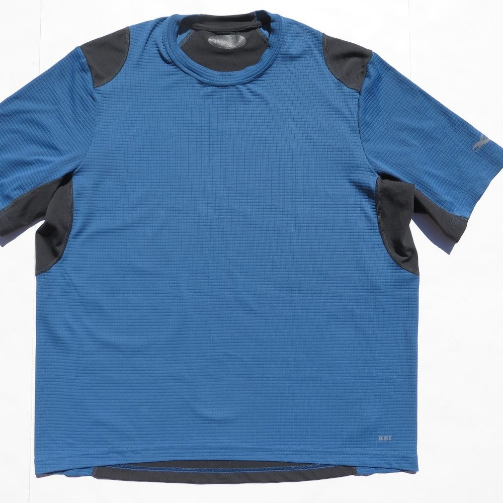 REI Men's Shirt XLarge XL Short Sleeve Moisture Wicking Blue Gray